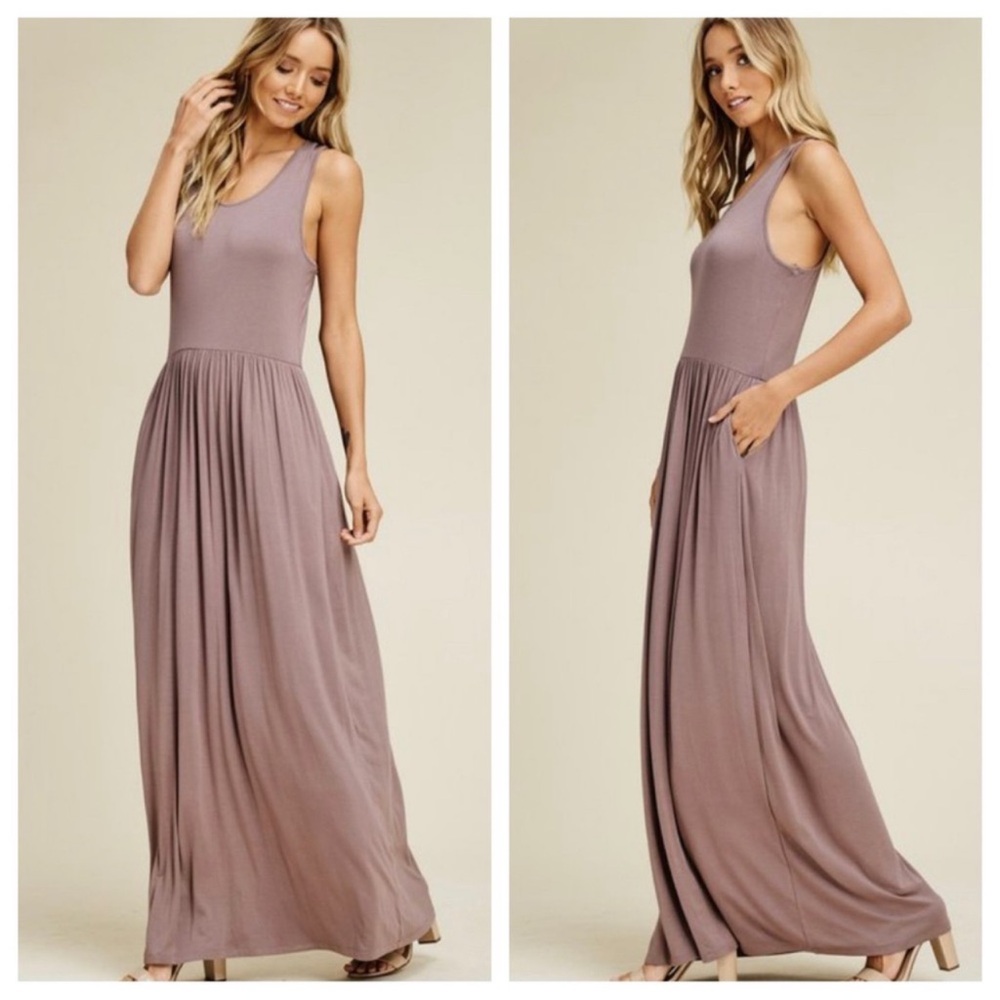 Elegant Mauve Maxi Dress